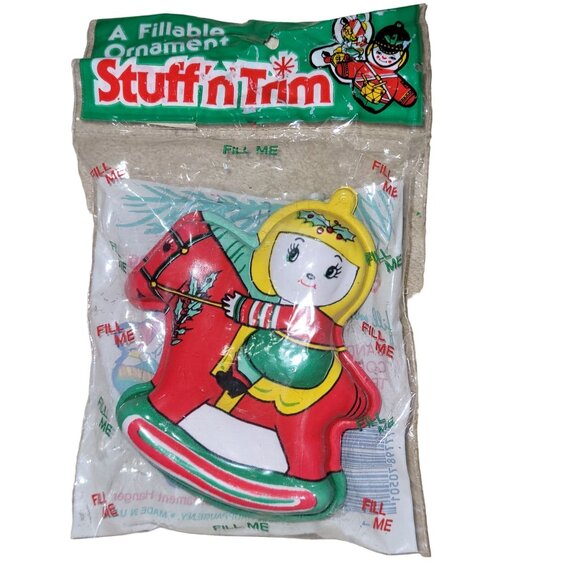 Vintage Ullman Stuff n Trim 4" Rocking Horse Christmas Ornament Fillable New - Picture 1 of 5